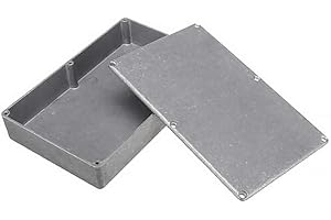 ExcInter 1590DD(188x120x37mm) Silver Aluminium Enclosure Electronic Diecast Stomp Project Box Waterproof for External Power/Outdoor