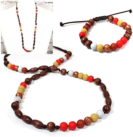 Mama Jewels Teething nursing necklace bracelet gift set-Elements Red earth