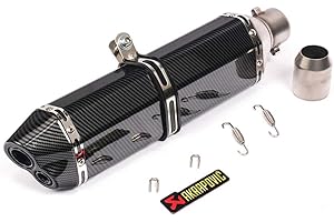 RTGE 51mm universale tubo marmitta di scarico moto Doppio foro esagonale modifica 2 pollici DB Killer tubo di scappamento in acciaio inox parti di modifica tubo di coda,Adatto per scooter dirt bike,B