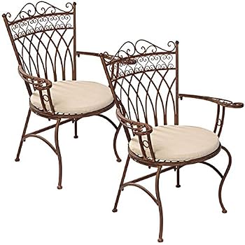 Amazon.de: Pureday Gartenstuhl-Set aus Eisen, antik-braun ...