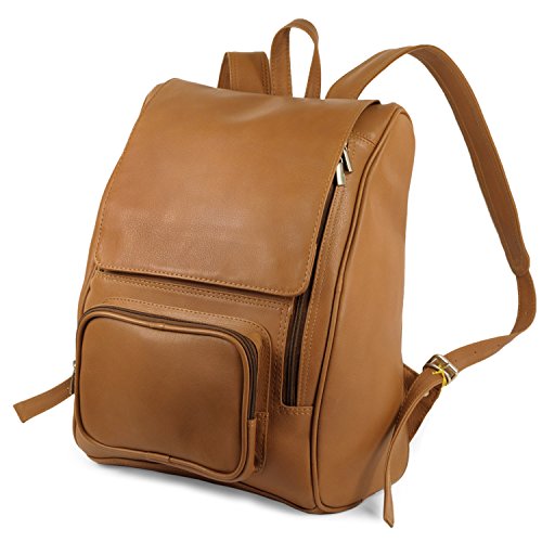 Großer Lederrucksack Größe L / Laptop Rucksack bis 15,6 Zoll, für Damen und Herren, Cognac-Braun, Jahn-Tasche 711