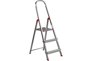 Escalera Aluminio Rolser Unica 3 Peldaños. Certificada según Norma Europea EN-131 para Uso doméstico y Profesional.