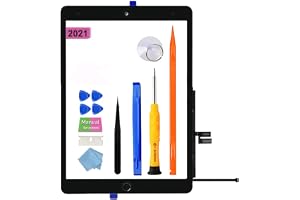 JPUNG Digitizer för iPad 9 display glas pekskärm 10,2 tum, för 9:e Gen (2021) A2602 A2603 A2604 A2605 ersättningsskärm, med hemknapp + videoinstruktion, verktygsset
