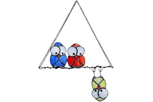 HZTYYIER Sowa Suncatcher, kolorowe ozdoby okienne z ptakiem, przezroczyste dekoracje wiszące dla domu i salonu