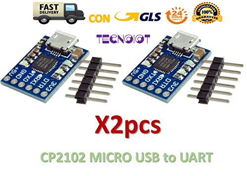 TECNOIOT2pcs CJMCU CP2102 MICRO USB to UART TTL Module 6Pin Serial Converter