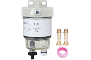 FYEARFLY R12T Filtro Carburante per Barca, 30Gph 120AT Rotazione Filtro Carburante Barca Separatore Acqua Carburante A Rotazione Marina R12T, per Petroliera, Motoscafo Racor
