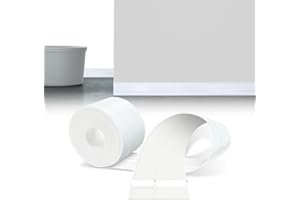 LIHIQIYA Rodapiés Flexible Autoadhesivo, 6M Rodapie PVC Adhesivo, Zocalos Autoadhesivos, Embellecedor Encimera Cocina, Rodapié Plegable Cinta para Cocina Baño, Zocalo de Cocina, Blanco, 23x32mm