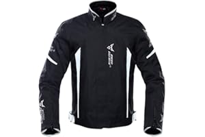 MTTKTTBD Veste de Moto Sport avec Protections Homologuées CE Autocollant Réfléchissant, Blouson de Moto Gilet Thermique Imperméable Respirante Veste pour Racing Moto Tous les Temps