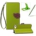 Price comparison product image Strap Leather Case for iPhone SE,Green Wallet Flip Cover for iPhone 5S,Herzzer Classic Unique Magnetic Leaf Buckles Design Full Body Card Slots Stand Folio Synthetic Leather Case with Soft Silicone