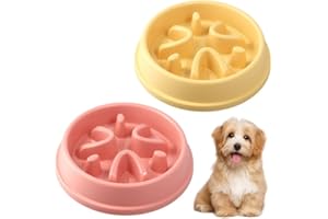 HOAAIGO 2 Stück Anti Schling Napf Hund, Antischlingnapf für Hunde, Langsame Fütterung für Kleine und Mittelgroße Haustiere, Interaktiver Napf für Slow Feeder und Katze