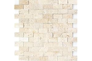 MOSANI MOS43-46248 Travertin - Mur en pierre naturelle - Aspect 3D - Beige