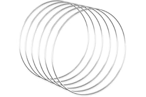 Worown 6 pezzi 15 cm cerchi per ghirlande floreali, anelli in metallo argentato per realizzare decorazioni per ghirlande nuziali e mestieri da appendere alla parete