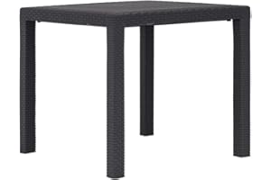 vidaXL Gartentisch Braun Kunststoff Rattan-Optik Balkontisch Terassentisch