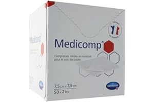 Hartmann Medicomp Compresses en Non-Tissé Stériles 7,5 x 7,5 cm 50 x 2 Pièces