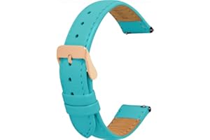 Toff London Ladies Leather Watch Strap, Quick Release with Rose Gold Metal Buckle, Band Width 18mm