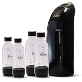 Mr. Butler Italia Soda Maker Black – Jumbo Pack with 2 cylinders and 4 PET Bottles