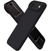 URUCHI iPhone 17 Air ile Uyumlu Kılıf, İ&ccedil;i Kadife Kaplamalı İnce Sıvı Silikon Tam Koruma Yumuşak Jel Silikon Kapak, Siyah
