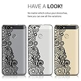 kwmobile Hülle für Huawei Nova - TPU Silikon Backcover Case Handy Schutzhülle - Cover klar Blütenmeer Spitze Design Schwarz Transparent - 