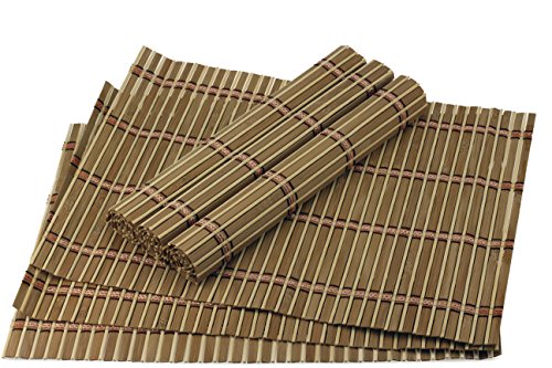 6 x Tischset / Platzset / Platzdeckchen / Tischmatte aus Bambus 40 x 30cm „Henry“ (Natur) - 2