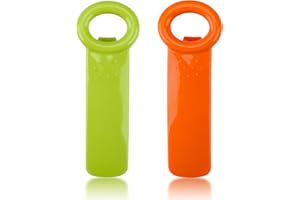 FSTTRE 2 Stück Deckelöffner für Schraubgläser Glasöffner Schraubdeckelöffner Manuell Bieröffner Öffner Schraubglasöffner für Senioren Ältere Menschen Kinder Frauen Schwache Hände (Grün Orange)
