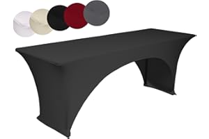 ‎TEXDEKO TexDeko® Stretch Biertischhussen für Bierzeltgarnitur strapazierfähig (nur Biertisch) 220 x 50cm Anthrazit Festzeltgarnitur | verstärkte Beintaschen ÖKO-TEX Zertifiziert bügelfrei waschbar