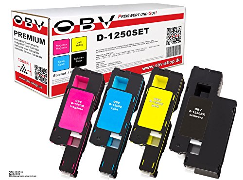 OBV PREMIUM 4x kompatibler Toner für Dell 1250 / 1250C / 1350 / 1350CNW / 1355 / 1355CN / 1355CNW je 1x schwarz, cyan, magenta, gelb