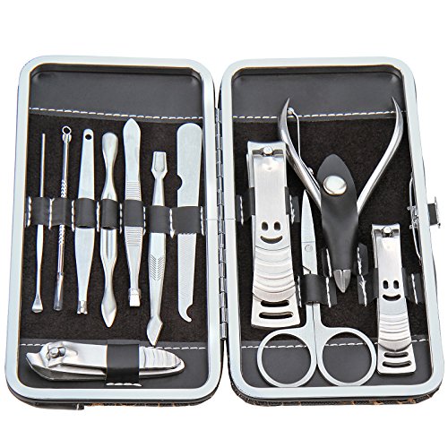 12-teiliges Nageletui Nagelpflege Set für Maniküre und Pediküre inkl. Nagelzange, Nagelknipser, Nagelschere, Pinzette etc. - 2