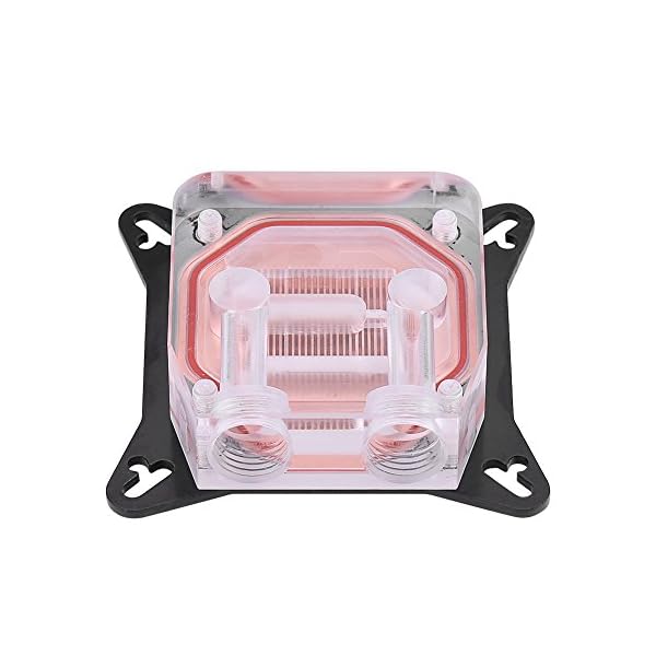 Richer-R Bloque de Refrigeración por Agua de la GPU 12.9 mm para Computadora con Cubierta Pom, Liquid Cooler Base(Cobre…