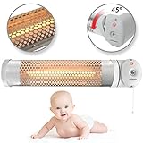 Jago Wickeltisch-Heizstrahler mit 600 Watt Leistung bis 45 Grad ausrichtbar und vor Spritzwasser geschützt - 3