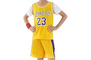 GAOZI Magliette da Basket Maglie da Basket per Bambini 23# James Basket Veste Pantaloncini Estivi Set per Ragazzi e Ragazze Jersey Basketball Maglie
