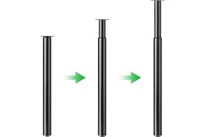 ‎DHOUSE Dhouse Tischbeine Metall Schwarz Ø 60mm Tischbeine Höhenverstellbar 710-1100mm Möbelfuß Zylindrisch Metall Tischbeine Geeignet Tischfuß für Frühstückstisch Schreibtisch Arbeitsplatten