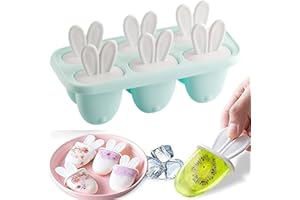 DZXIN Eisformen, 6 Popsicle Formen Set Eisformen EIS am Stiel Silikon Ice Lolly Moulds für Kinder und Erwachsene (Blau)