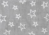 100% Algodón Aratextil Estrella Alfombra Infantil, Algodón, Gris, 120 x 170 cm