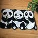 Produktbild KOOCO 80 CM * 50 CM 3 Pandas Wolldecke handgefertigte Teppiche rutschfeste Fußmatten für Bad Tier Teppich für Kinder Klein, 19" x 31"