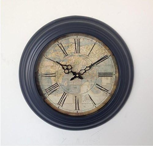 ZHUNSHI Vintage old American country continental map wall charts home decor decorative wall clocks wall clocks