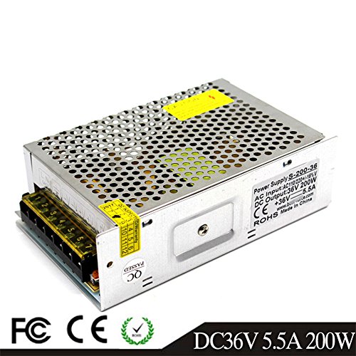 MEISHILE36V 5.5A 200W LED Driver Switching Power Supply 110/220VAC-DC36V Transformer Monitoring Power Supply Industrial Power Universal Type