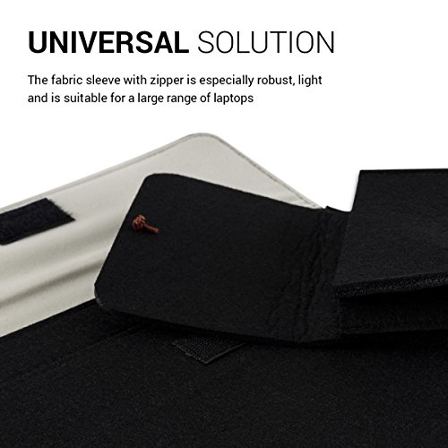 kwmobile Laptoptasche Filz Sleeve für 12,5″ 13″ 13,3″ Laptop / Ultrabook – Notebook Tasche Schutzhülle Laptop Case Hülle in Schwarz mit Innentaschen Innenmaße: ca. 36,5 x 27,0 cm - 2