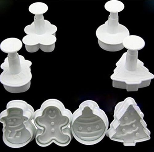 3PCS 3D Holly Leaf Leaves Cookie Plunger Cutter Fondant Sugarcraft Mold Cake Decoration Mould Baking Tools