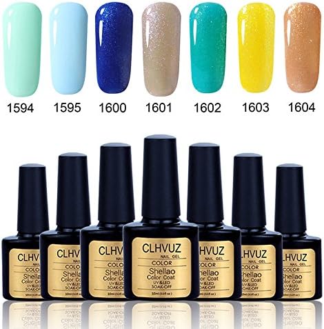 New Brand CLHVUZ Gel Polish Set UV Led Soak Off Nail Varnish Colors Collection Salon Beauty Nail Arts Kits Long Lasting Gel 7Pcs/set (SET24)
