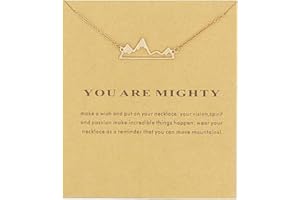 ZYAWP Layered Compass Pendant Necklace with Brave Inspirational Message Card Necklaces Friendship Sun Good Luck Adventure Mountain Pendant Chain Necklace for Women Girl Gift