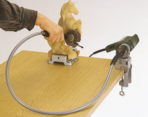 Wolfcraft 2147000 Biegsame Welle, schwere Ausführung, 3 Kugellager, Zahnkranzbohrfutter 1 – 10 mm, Schaft 8 mm 1300 - 2