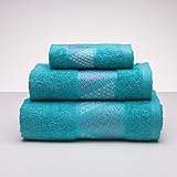 San Carlos Toalla, Algodón, Azul, 140x70x1 cm, 3 Unidades