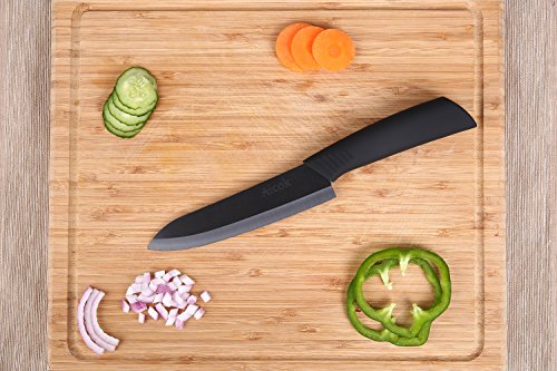 Aicok Keramikmesser 15 CM Küchenmesser Chefmesser mit der Professionellen Schwarzen Klinge - 5