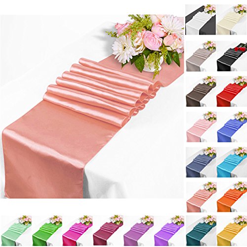 TtS 1/5/10Stk 30x275cm Satin Tischläufer Tischwäsche Hochzeit Bankett Dekoration Party