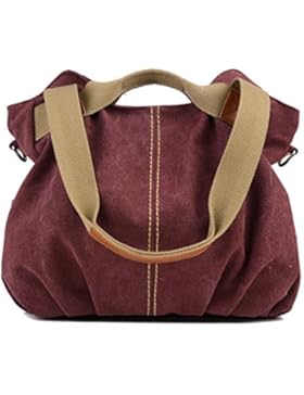 LOSMILE Damen Leinwand Handtasche Schultertasche Leinentasche Umhängetasche Tragetasche Henkeltasche Hobo Tasche