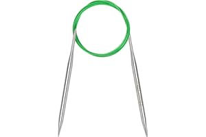 Coopay 6mm Circular Knitting Needles 120cm, Metal Circular Needles with Flexible Cable, Long Round Knitting Needles for Blankets Large Projects, Fixed Circle Knitting Pins for Arthritic Hands