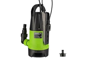 OXEO Pompe vide cave avec capteur électronique intégré 750W - Pompe d'évacuation eaux chargées - Hauteur refoulement 7m - Câble 10m