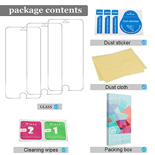 [3-Pack] Iphone/7Â Plus/6Â Plus 6S Plus, Tempered Glass Screen Protector onsonÂ® Tempered Glass Screen Protector Film Ultra Tough (0,33Â mm HD High Transparent) for Iphone/7Â Plus/6Â Plus 6S Plus