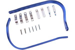H HILABEE 2 Stück Motorrad Brush Bar Handguard 22mm Lenker Handschutz, Aluminium, Leichter Einbau - Blau