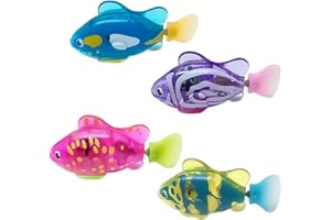 Lopxenu 4PCS Elektronischer Haustier Fisch, Schwimmen Roboter Fisch Spielzeug für Katzen, Elektrisches Fischspielzeug, Katze Interaktives Haustierspielzeug Schwimmen Baby Bad Spielzeug